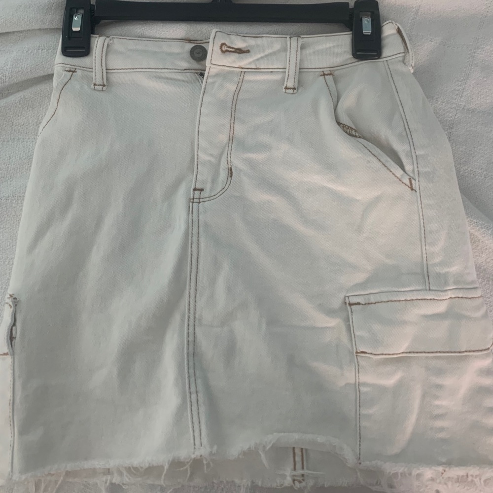 Ultra high rise jean skirt